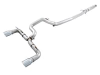 awe tuning 16-18 ford focus rs track edition cat-back exhaust - chrome silver tips 3020-32030