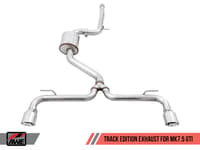awe tuning 18-21 volkswagen gti mk7.5 2.0t track edition exhaust w/diamond black tips 102mm 3020-33046
