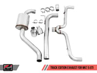 awe tuning 18-21 volkswagen gti mk7.5 2.0t track edition exhaust w/chrome silver tips 102mm 3020-32042