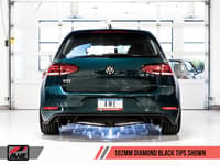 awe tuning 18-21 volkswagen gti mk7.5 2.0t track edition exhaust w/diamond black tips 102mm 3020-33046