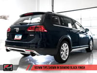 awe tuning 17-19 vw mk7 golf alltrack/sportwagen 4motion track edition exhaust - diamond black tips 3020-33048