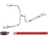 awe tuning 17-19 vw mk7 golf alltrack/sportwagen 4motion track edition exhaust - polished silver tips 3020-32044