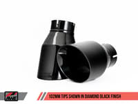awe tuning 17-19 vw mk7 golf alltrack/sportwagen 4motion touring edition exhaust - diamond black tips 3015-33098