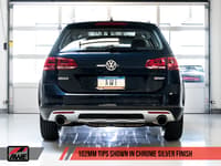 awe tuning 17-19 vw mk7 golf alltrack/sportwagen 4motion track edition exhaust - polished silver tips 3020-32044