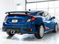 awe tuning 17-20 honda civic si touring edition exhaust w/front pipe & dual chrome silver tips 3015-32108