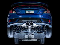 awe tuning 17-20 honda civic si track edition exhaust w/front pipe & dual chrome silver tips 3020-32052