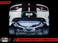 awe tuning 15-21 dodge charger 6.4l/6.2l sc non-resonated touring edition exhaust - silver tips 3020-32056
