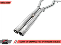 awe tuning 15-21 dodge charger 6.4l/6.2l sc non-resonated touring edition exhaust - silver tips 3020-32056