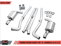 awe tuning 15-21 dodge charger 6.4l/6.2l sc non-resonated touring edition exhaust - silver tips 3020-32056
