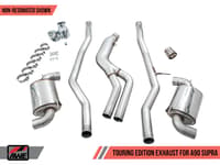 awe 20-22 toyota supra a90 resonated touring edition exhaust - 5in diamond black tips 3015-33132