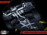 awe 20-22 toyota supra a90 non-resonated touring edition exhaust - 5in diamond black tips 3020-33072