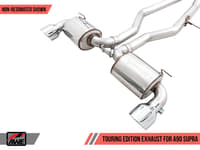 awe 20-22 toyota supra a90 resonated touring edition exhaust - 5in chrome silver tips 3015-32118