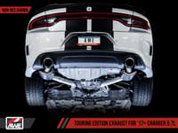 awe tuning 17-22 dodge charger 5.7l touring edition exhaust - non-resonated - chrome silver tips 3020-32060