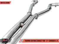 awe tuning 17-22 dodge charger 5.7l touring edition exhaust - non-resonated - chrome silver tips 3020-32060