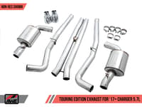 awe tuning 17-22 dodge charger 5.7l touring edition exhaust - non-resonated - chrome silver tips 3020-32060