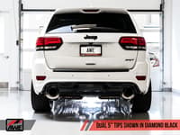 awe tuning 14-21 jeep grand cherokee srt track edition exhaust - diamond black tips 3020-33051
