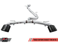 awe tuning 17-20 audi rs3 8v track edition exhaust - diamond black tips rs-style tips 3020-33064
