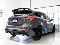 awe tuning 16-18 ford focus rs touring edition cat-back exhaust- resonated - chrome silver tips 3020-32036