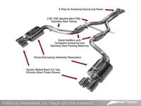 awe tuning 11-13 porsche panamera 2/4 track edition exhaust - w/diamond black tips 3020-43030