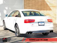 awe tuning 12-18 audi c7 / c7.5 s6 4.0t track edition exhaust - diamond black tips 3020-43050