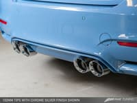 awe tuning 15-20 bmw f8x m3/m4 non-resonated track edition exhaust - chrome silver tips (90mm) 3020-42050