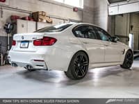 awe tuning 15-20 bmw f8x m3/m4 non-resonated track edition exhaust - chrome silver tips (102mm) 3020-42052