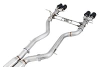 awe tuning 15-20 bmw f8x m3/m4 non-resonated track edition exhaust - chrome silver tips (90mm) 3020-42050