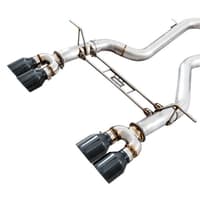 awe tuning 15-20 bmw f8x m3/m4 resonated track edition exhaust - chrome silver tips (102mm) 3015-42082