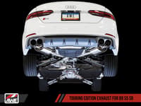 awe tuning 18-22 audi b9 s5 sportback touring edition exhaust - non-resonated (black 102mm tips) 3020-43064
