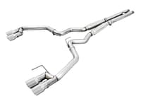 awe tuning 18-22 ford mustang gt (s550) cat-back exhaust - track edition (quad chrome silver tips) 3020-42064