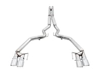 awe tuning 18-22 ford mustang gt (s550) cat-back exhaust - track edition (quad chrome silver tips) 3020-42064
