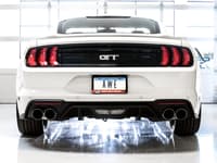 awe tuning 18-22 ford mustang gt (s550) cat-back exhaust - track edition (quad chrome silver tips) 3020-42064