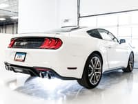 awe tuning 18-22 ford mustang gt (s550) cat-back exhaust - track edition (quad chrome silver tips) 3020-42064