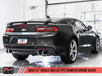 awe tuning 16-22 chevrolet camaro ss axle-back exhaust - track edition (quad chrome silver tips) 3020-42067