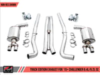awe tuning 15-21 dodge challenger 6.4l/6.2l non-resonated touring edition exhaust - quad silver tips 3020-42074