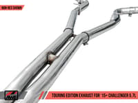 awe tuning 17-22 challenger 5.7 touring edition exhaust - non-resonated - diamond black quad tips 3020-43084
