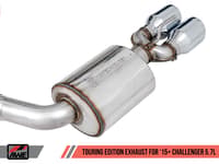 awe tuning 17-22 challenger 5.7l touring edition exhaust - non-resonated - chrome silver quad tips 3020-42076