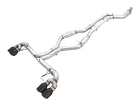 awe tuning 19-22 bmw m340i (g20) track edition exhaust - quad diamond black tips 3020-43085