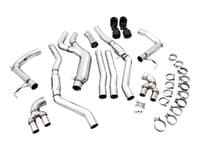 awe tuning 19-22 bmw m340i (g20) track edition exhaust - quad diamond black tips 3020-43085