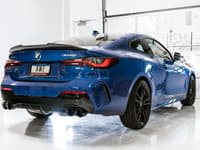 awe tuning 19-22 bmw m340i (g20) track edition exhaust - quad diamond black tips 3020-43085
