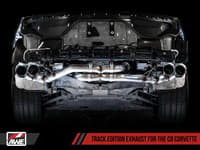 awe tuning 20-22 chevrolet corvette (c8) track edition exhaust - quad chrome silver tips 3020-42080