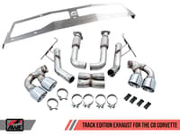 awe tuning 20-22 chevrolet corvette (c8) track edition exhaust - quad chrome silver tips 3020-42080