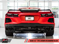 awe tuning 20-22 chevrolet corvette (c8) track edition exhaust - quad diamond black tips 3020-43086