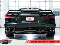 awe tuning 20-22 chevrolet corvette (c8) track edition exhaust - quad chrome silver tips 3020-42080