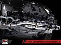 awe tuning 20-22 chevrolet corvette (c8) track edition exhaust - quad chrome silver tips 3020-42080