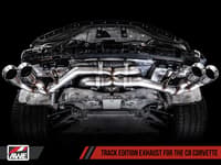 awe tuning 20-22 chevrolet corvette (c8) track edition exhaust - quad chrome silver tips 3020-42080