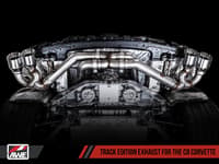 awe tuning 20-22 chevrolet corvette (c8) track edition exhaust - quad diamond black tips 3020-43086