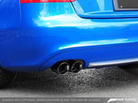 awe tuning 08-11 audi b8 a5 3.2l track edition exhaust system - quad 90mm slash cut black tips 3020-43012