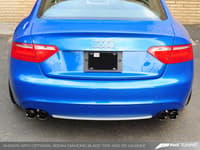 awe tuning 08-11 audi b8 a5 3.2l track edition exhaust system - quad 90mm slash cut black tips 3020-43012