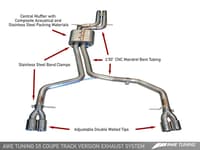 awe tuning 08-12 audi b8 s5 4.2l track edition exhaust system - polished silver tips 3020-42014